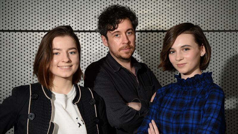 FILM: Actor Actor Hazel Doupe, film maker Lee Cronin and actor Lara McDonnell, pictured at the Project Art Centre, Dublin. Photograph: Dara Mac Dónaill