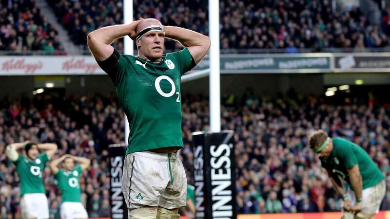 Ireland’s Paul O’Connell dejected after New Zealand’s late try at the Aviva Stadium on November 24th, 2013. Photograph: James Crombie/Inpho