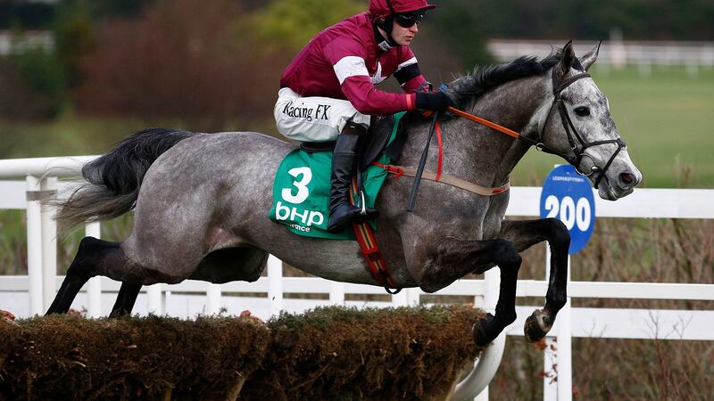 David Mullins riding Petit Mouchoir on their way to winning The BHP Insurance Irish Champion Hurdle at Leopardstown. Photograph: Alan Crowhurst/Getty Images