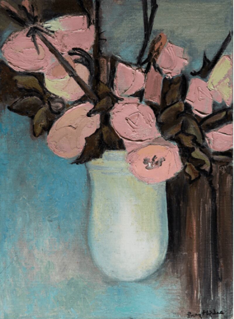 Pink Roses by Rosemary Higbee at the Goma Gallery, Waterford