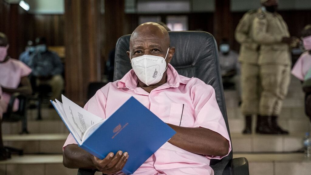 Paul Rusesabagina at the Supreme Court, in Kigali, where he is facing terrorism charges. Photograph: Simon Wohlfahrt/AFP via Getty