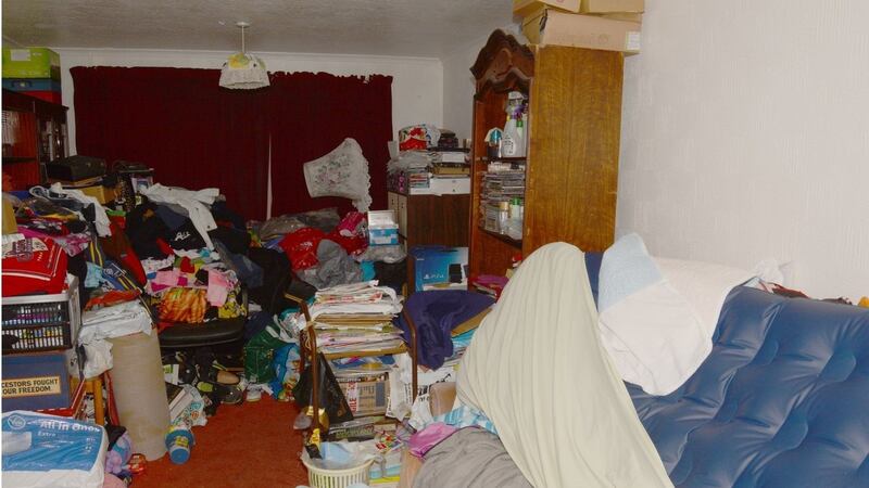 The living room of the family home in Butterbowl Garth, Farnley, where Jordan Burling was found. Photograph: West Yorkshire Police/PA Wire