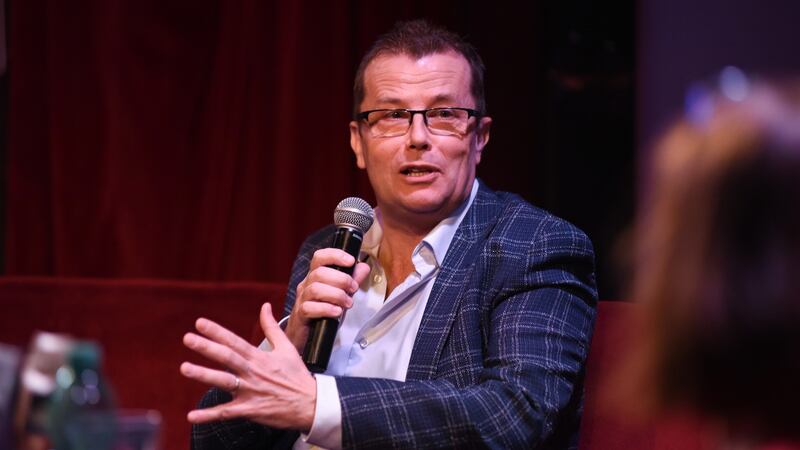 Author Paul Howard at the Irish Times/Green & Blacks live Books Podcast at The Sugar Club, Dublin. Photograph: Conor Mulhern