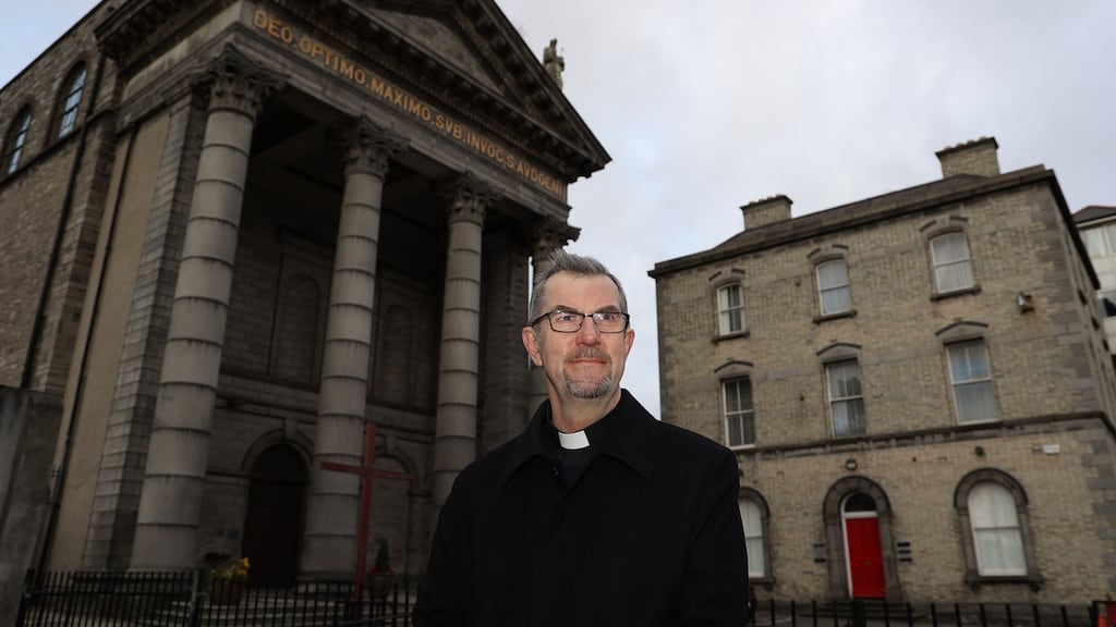 Fr Stanislaus Hajkowski: refers his congregation to Vatican statement that says where no alternative is available, it is ‘morally acceptable’ to receive mRNA vaccines. Photograph: Nick Bradshaw
