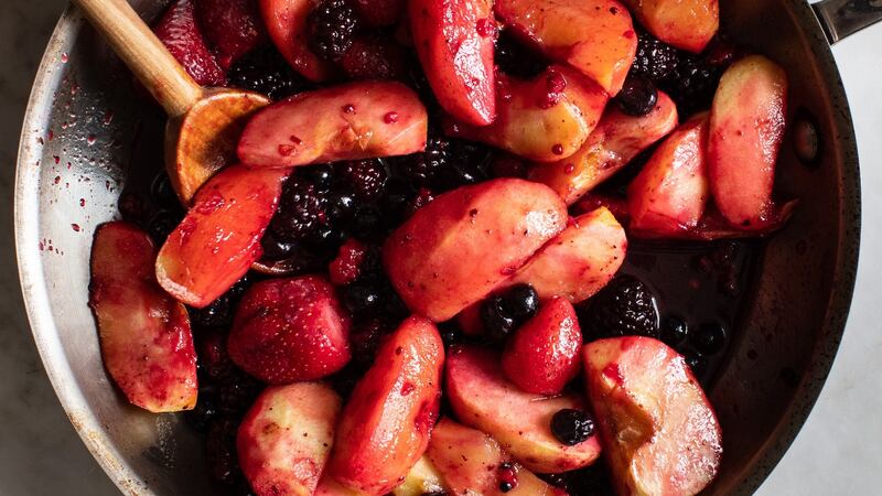 Frozen mixed fruit works well. Photograph: Andrew Scrivani/The New York Times