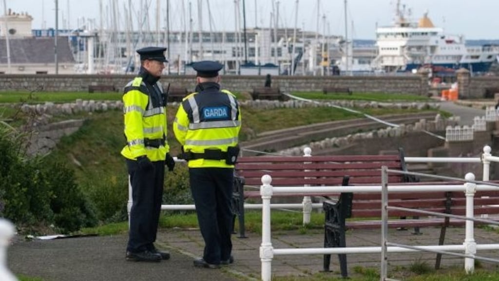 The scene near Dún Laoghaire pier on Sunday. Photograph: Dave Meehan