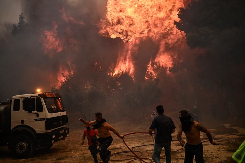 High temperatures and low levels of rain increase the risk of wildfires, which can have fatal consequences in affected areas. Photograph: Angelos Tzortzinis/AFP