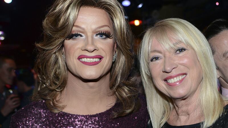 Panti Bliss, aka Rory O’Neill, with Anne Doyle at the launch of Panti’s memoir Woman in the Making in 2014. Photograph: Dave Meehan