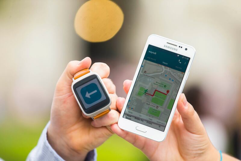 way2B also integrates walking instructions with public transport and allows a carer to live track a user’s location, heart rate and battery usage