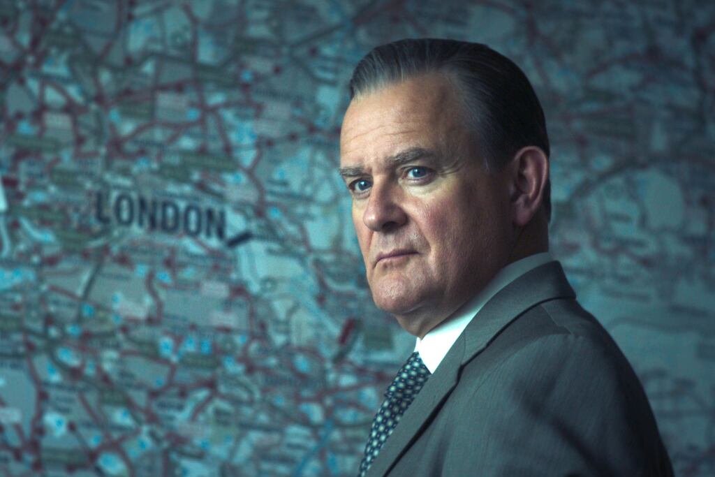 The Gold: Hugh Bonneville plays the bang-to-rights Scotland Yard detective heading the Brink’s-Mat investigation Photograph: Sally Mais/Tannadice/BBC