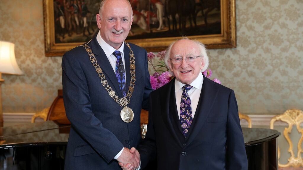 Michael D Higgins and Niall Ring, the Lord Mayor of Dublin: The Office of President does not fall under the remit of the Freedom of Information Act 2014 but receives significant public funding. Photograph: Maxwell Photography
