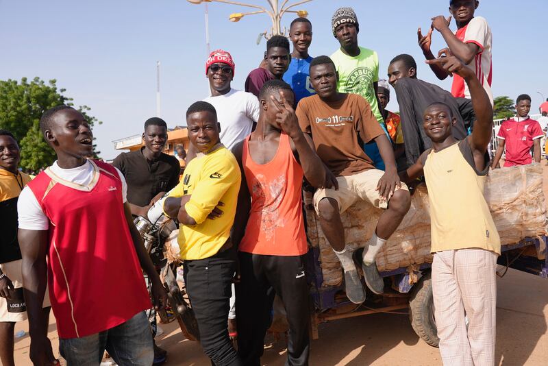 Thousands turned up as a delegation from regional countries arrived in Niger in a last-ditch diplomacy effort. Photograph: Sam Mednick/AP