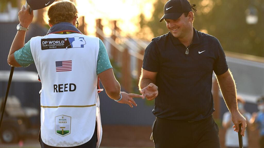 Patrick Reed during day three of the DP World Tour Championship at Jumeirah Golf Estates. Photograph: Getty Images