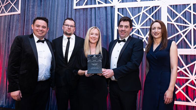 Ciara Phelan, marketing & bd co-ordinator, Walls Construction, presents the building of the year – office (small) to the Craftstudio Architecture team