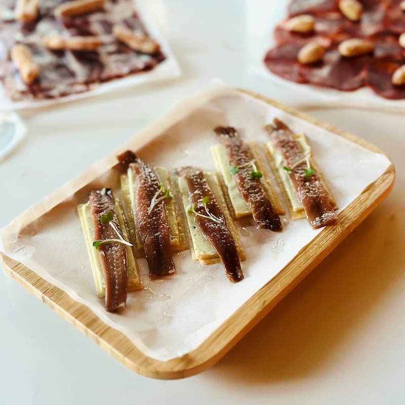 Anchovies with Valedeon cheese butter at La Gordita