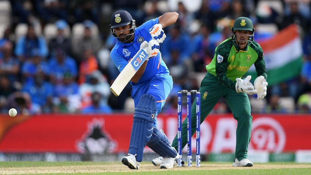 Rohit Sharma of India bats during the group stage match of the ICC Cricket World Cup 2019 against South Africa at The Hampshire Bowl. Photograph: Alex Davidson/Getty Images