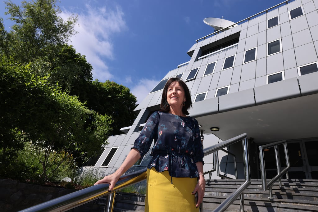 Evelyn Cusack retires from Met Éireann after 42 years with the forecaster. Photograph: Dara Mac Dónaill