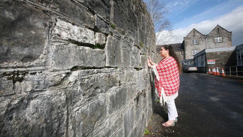 Neisha Wratten at the Carrick-on-Shannon workhouse from which her ancestor Bridget Cannon was taken to Australia in 1849. Photograph: Brian Farrell