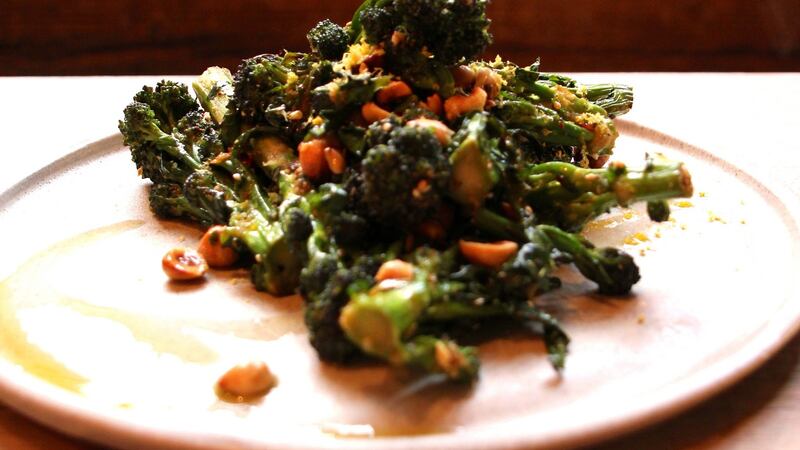 Zesty purple broccoli.