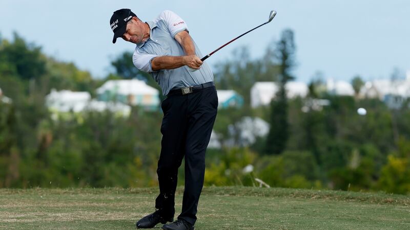 Pádraig Harrington plays his tee shot from the 10th hole during the final round of the Bermuda Championship at Port Royal Golf Course  in Southampton, Bermuda. Photograph: Gregory Shamus/Getty Images
