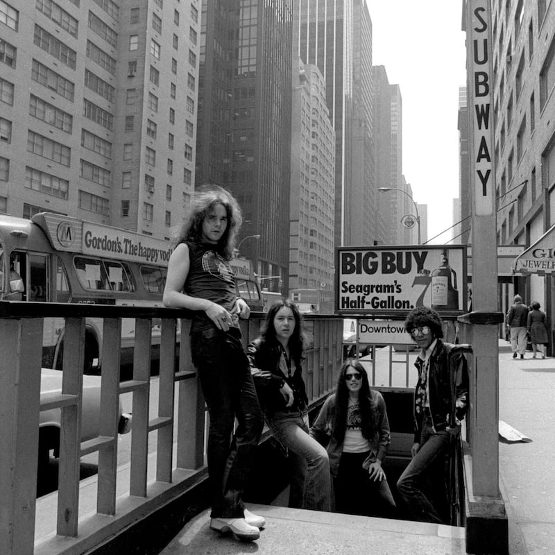 Thin Lizzy: Brian Robertson, Brian Downey, Scott Gorham and Phil Lynott in New York in 1977. Photograph: Richard E Aaron/Redferns/Getty