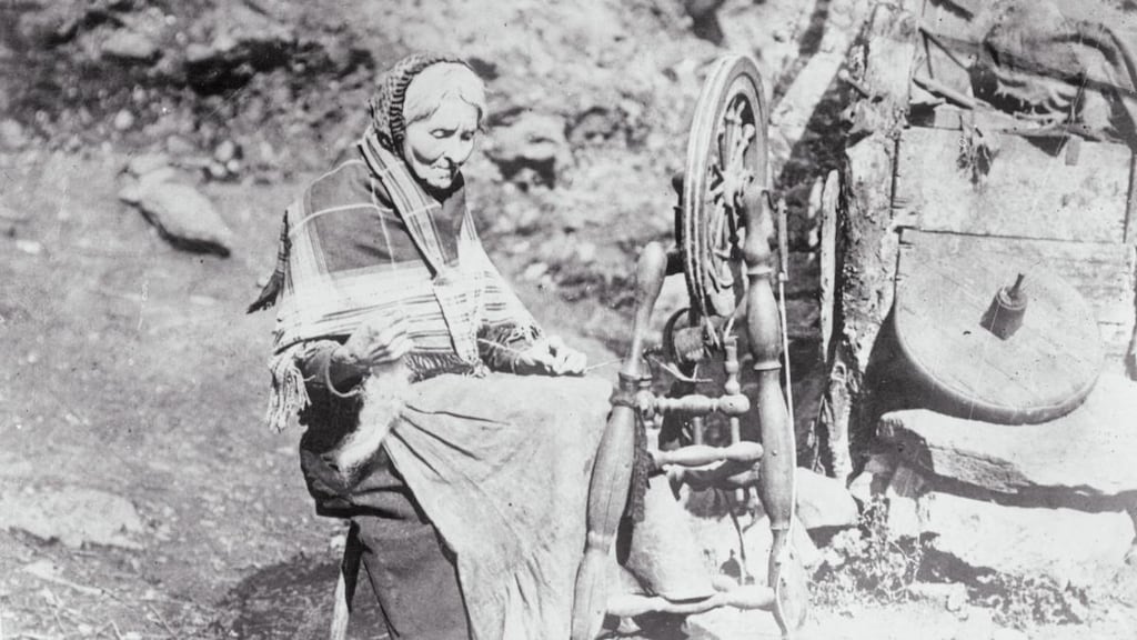 A 90-year-old woman in the Devil’s Glen near Ballycastle in 1919.