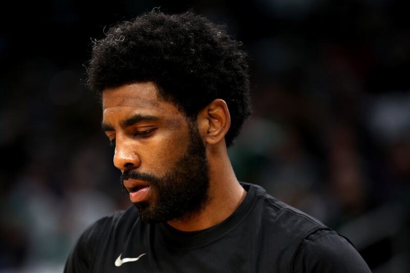 Kyrie Irving: used social media to promote a book and movie that are blatantly anti-Semitic and, among other disgusting tropes, deny the reality of the Holocaust. Photograph: Maddie Meyer/Getty Images