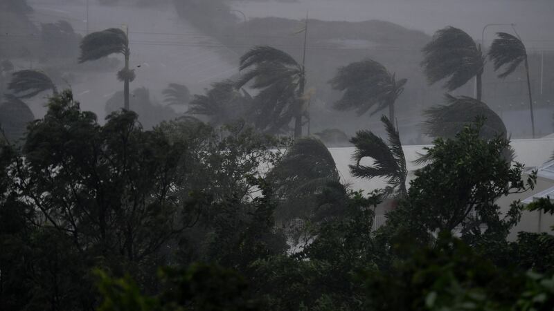 Strong winds and rain lash Airlie Beach, Australia on Tuesday. Photograph: EPA