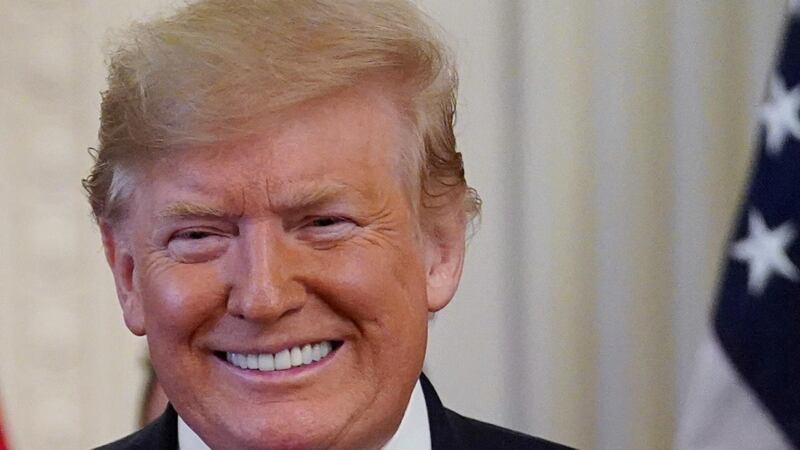 US president Donald Trump: The Government Accountability Office says he broke the law by withholding aid already sanctioned by Congress. Photograph: Kevin Lamarque