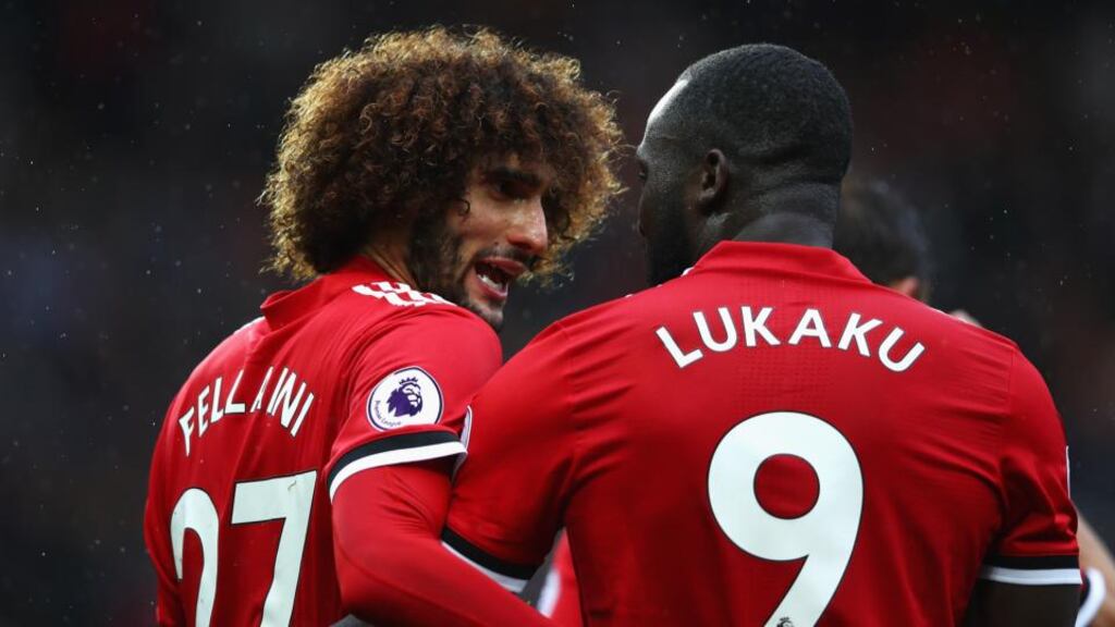 Marouane Fellaini will miss Manchester United’s trip to play Liverpool, however top scorer Romelu Lukaku is available. Photograph: Clive Brunskill/Getty