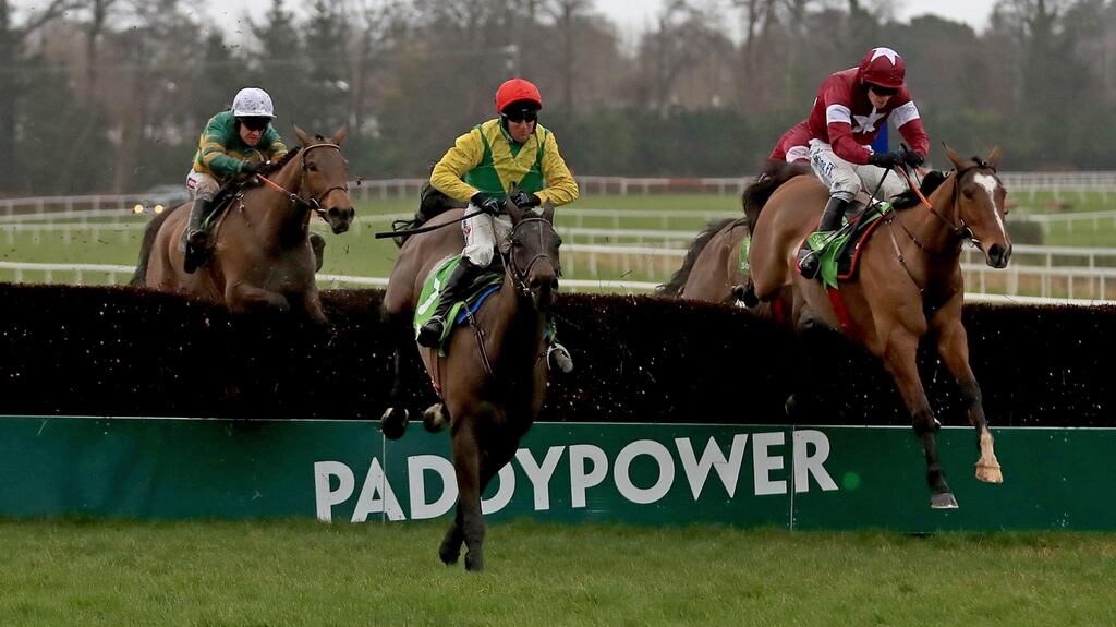 Sizing John took the Irish Gold Cup at Leopardstown to put himself into the reckoning for the Cheltenham Festival. Photograph: Inpho/Donall Farmer