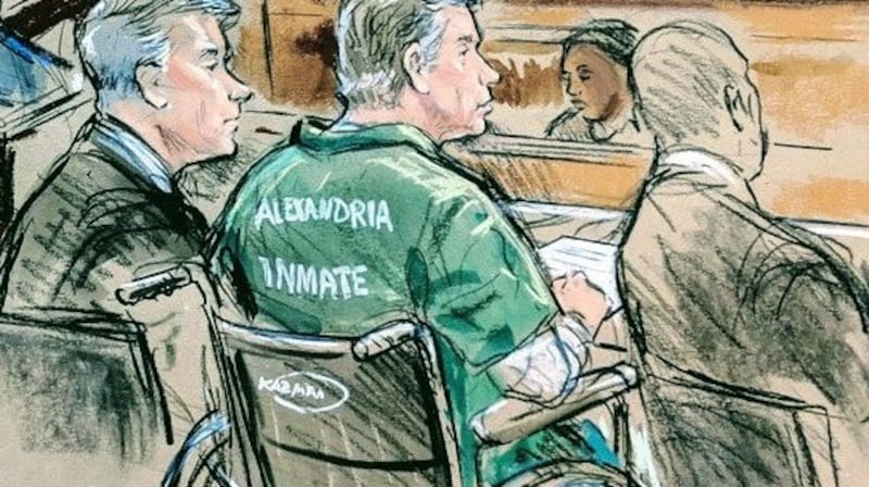 Former Trump campaign manager Paul Manafort appears for sentencing in this court sketch in US district court in Alexandria, Virginia on Thursday. Image: Bill Hennessy/Reuters