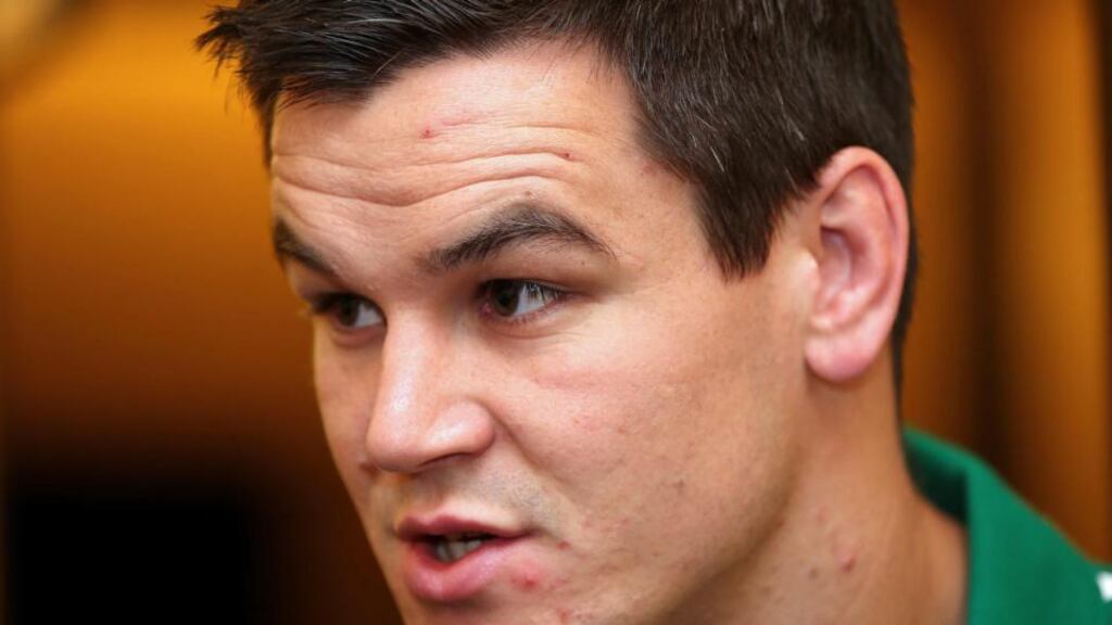 Jonathan Sexton at yesterday’s press briefing in Buenos Aires. Photograph: Dan Sheridan/Inpho