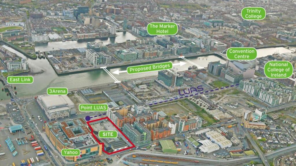 The docklands site, located next to a Luas station, was sold by Declan McDonald of receiver PricewaterhouseCoopers.