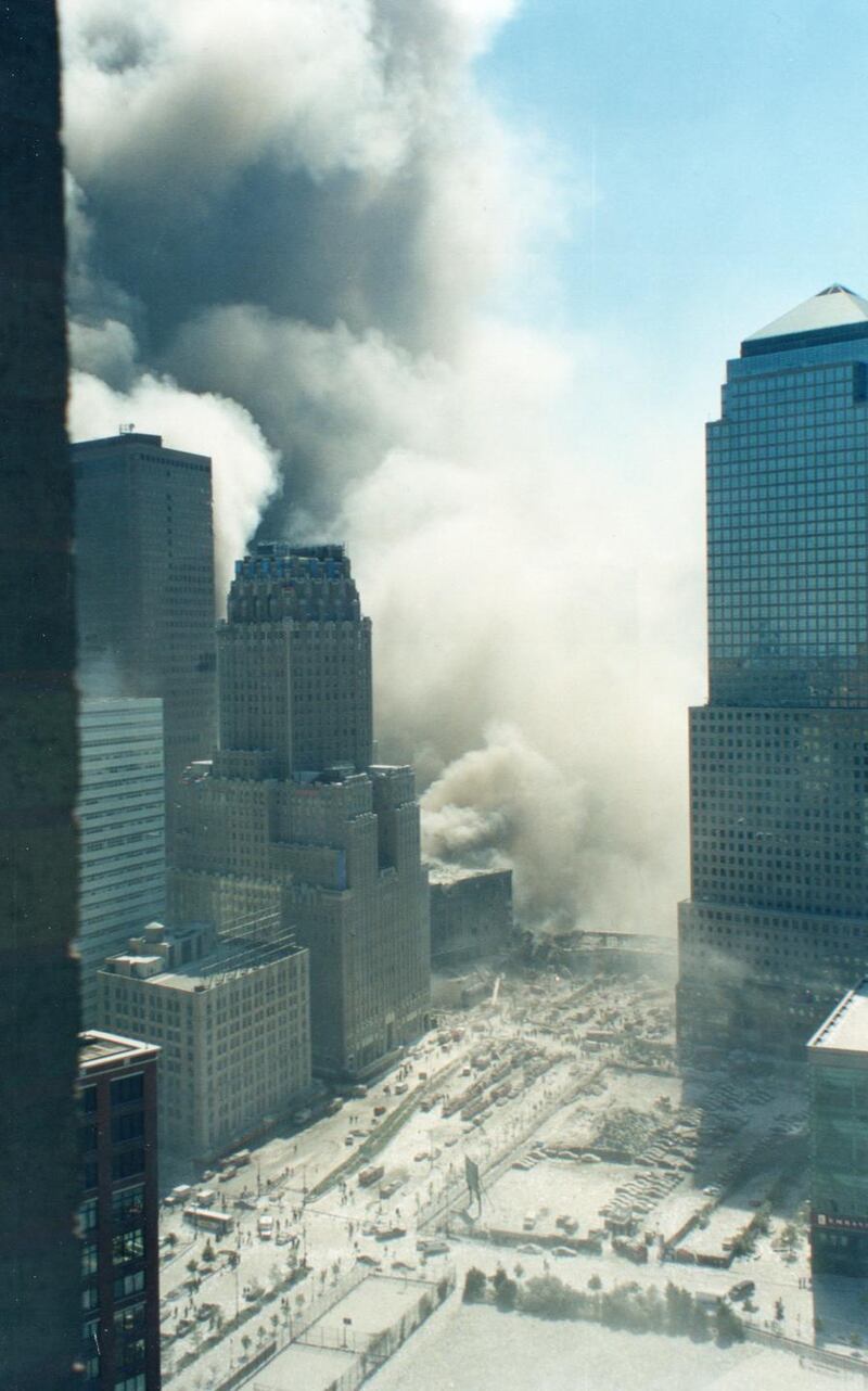 The scene in Lower Manhattan during an attack on the World Trade Center on September 11th, 2001. Photograph: Conor O'Clery