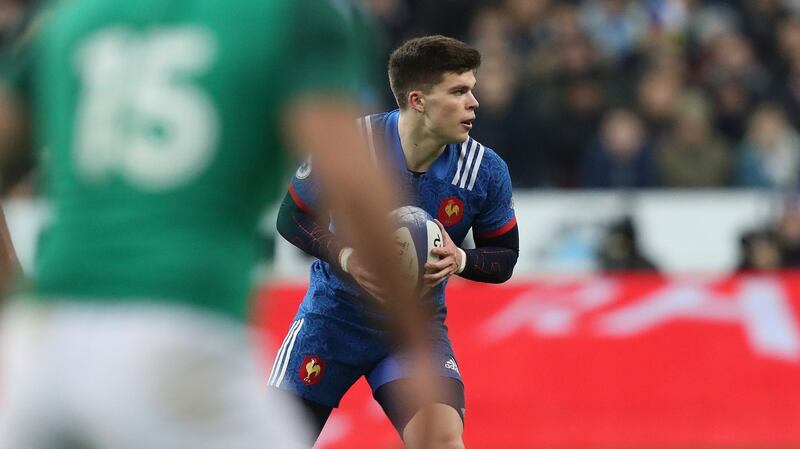 Matthieu Jalibert makes his Test debut against Ireland in the Six Nations at Stade France on February 3rd, 2018. Photograph: Billy Stickland
