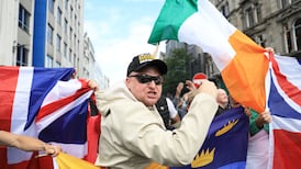 Riot police separate protest groups at Belfast demonstration