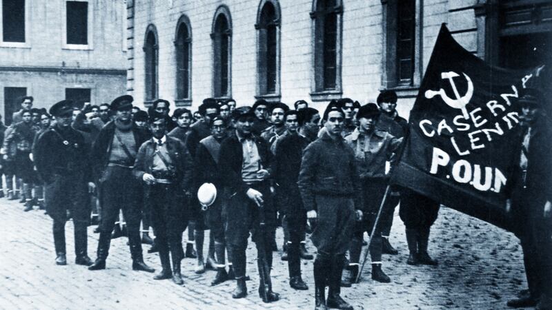 Spanish Civil War: the book interweaves the stories of Orwell, Koestler and the poet Stephen Spender. Photograph: Universal History Archive/Universal Images Group/Getty