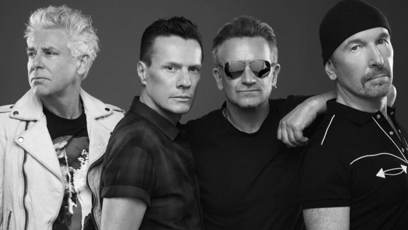 U2 (left to right) Adam Clayton, Larry Mullen Jr, Bono and The Edge. Photograph: Sam Jones/U2/PA Wire