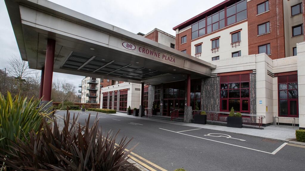 The Dublin Airport Crowne Plaza Hotel, one of several hotels which are be used for mandatory Covid-19 quarantine for travellers from certain countries. Photograph: Colin Keegan/Collins Dublin