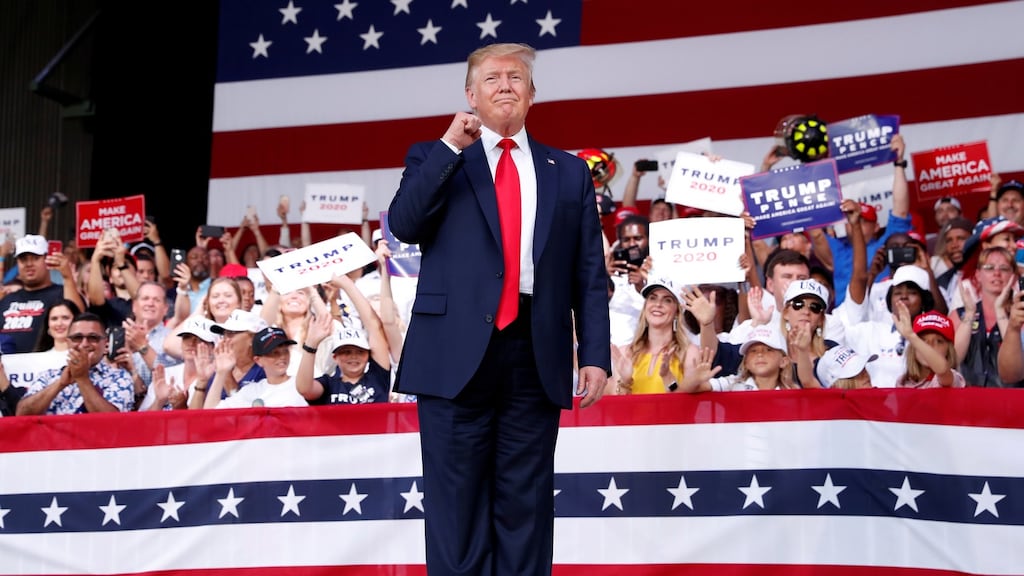 US  President Donald Trump attends a campaign rally in Panama City, Florida, last week. Photograph: Kevin Lamarque/Reuters