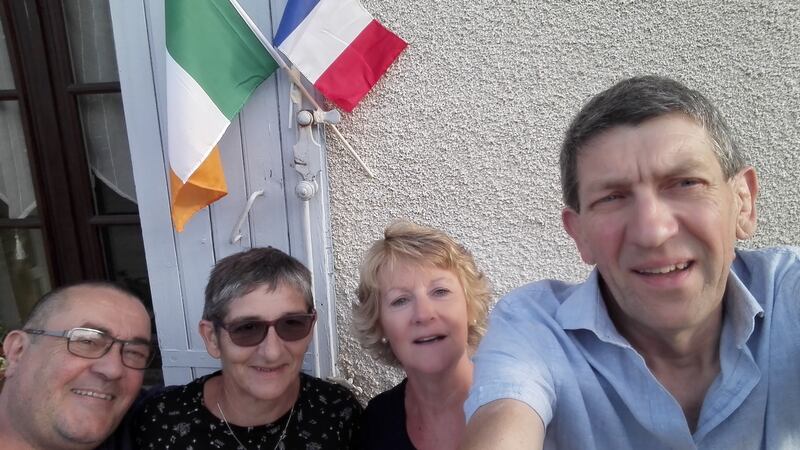 Bill and Marie Nelson (right) with two of their French neighbours, Bernadette and Hubert Grillo.