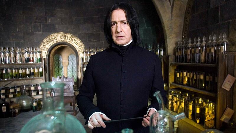Rickman as Severus Snape in the Harry Potter film sequence