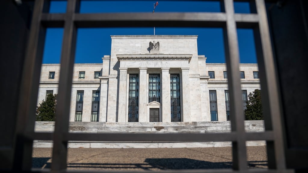 Shorter-dated US government bonds dropped in price on Monday in the latest sign of how investors are expecting the Federal Reserve (above) to aggressively tighten monetary policy in an attempt to rein in inflation.