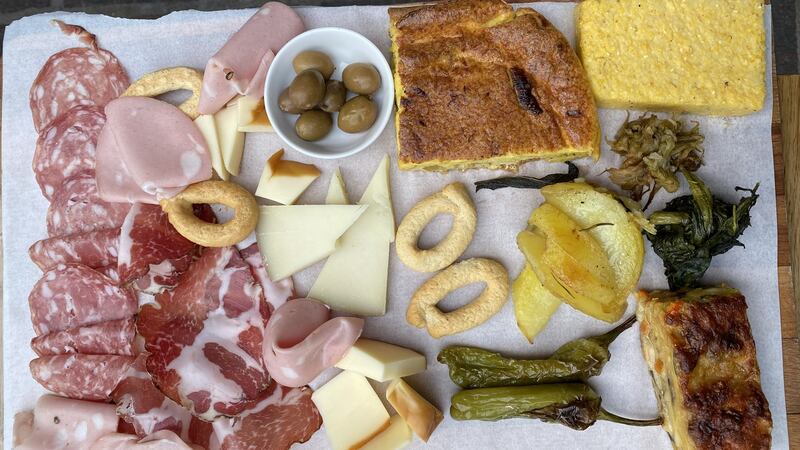 The ‘lazy platter’ has a bit of everything from the gastronomia counter. Photograph: Corinna Hardgrave