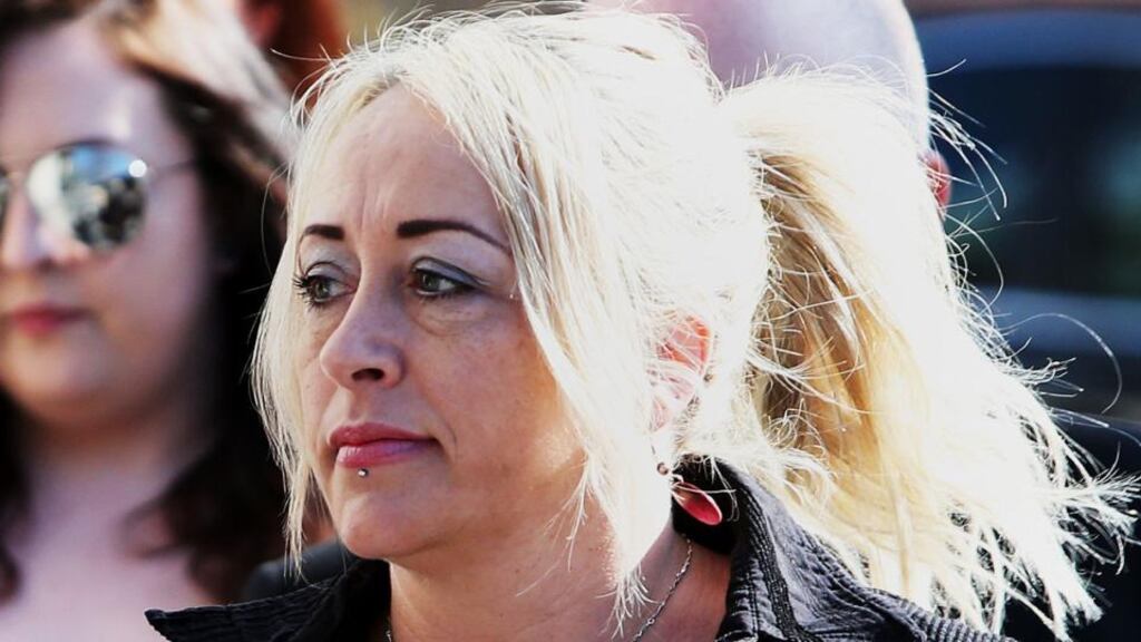 Gail O’Rorke arrives at Dublin Circuit Criminal Court, where she went on trial in connection with the assisted suicide of MS sufferer Bernadette Forde. Photograph: Brian Lawless/PA
