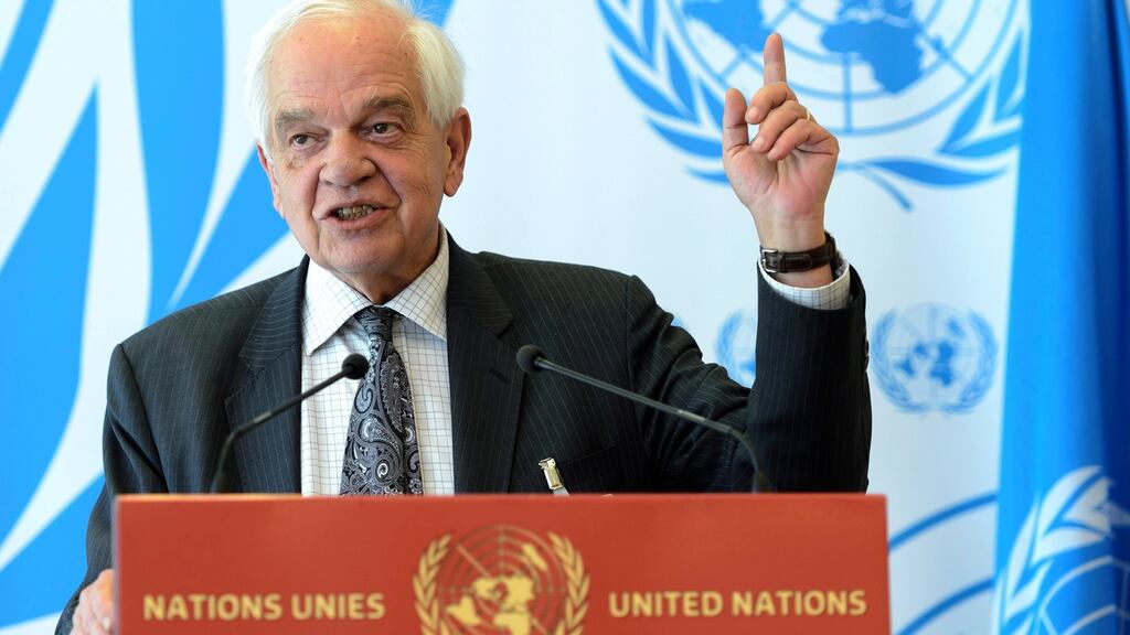 John McCallum speaking at the United Nations in Geneva in 2016. File photograph: Martial Trezzini/EPA