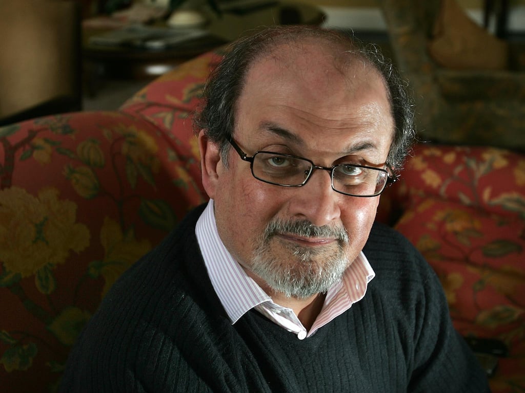 Thugs, theocrats, dictators, despots, don’t like irony. But they did a rather ironic thing to Salman Rushdie — they inflated him to monstrous proportions. Photograph: Brenda Fitzsimons