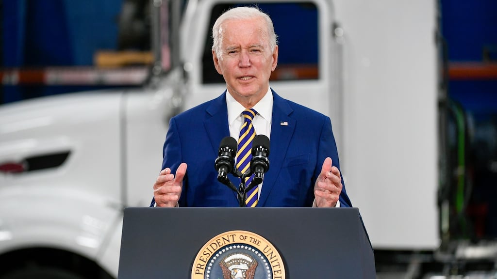 President Joe Biden has already introduced travel restrictions on flights from southern Africa and strongly urged Americans to take vaccinations or a booster shot. Photograph: Craig Lassig/EPA