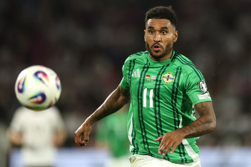 Jamie Reid of Northern Ireland in action during a World Cup 2026 qualifier against Germany last month in Cologne. Photograph: Dean Mouhtaropoulos/Getty